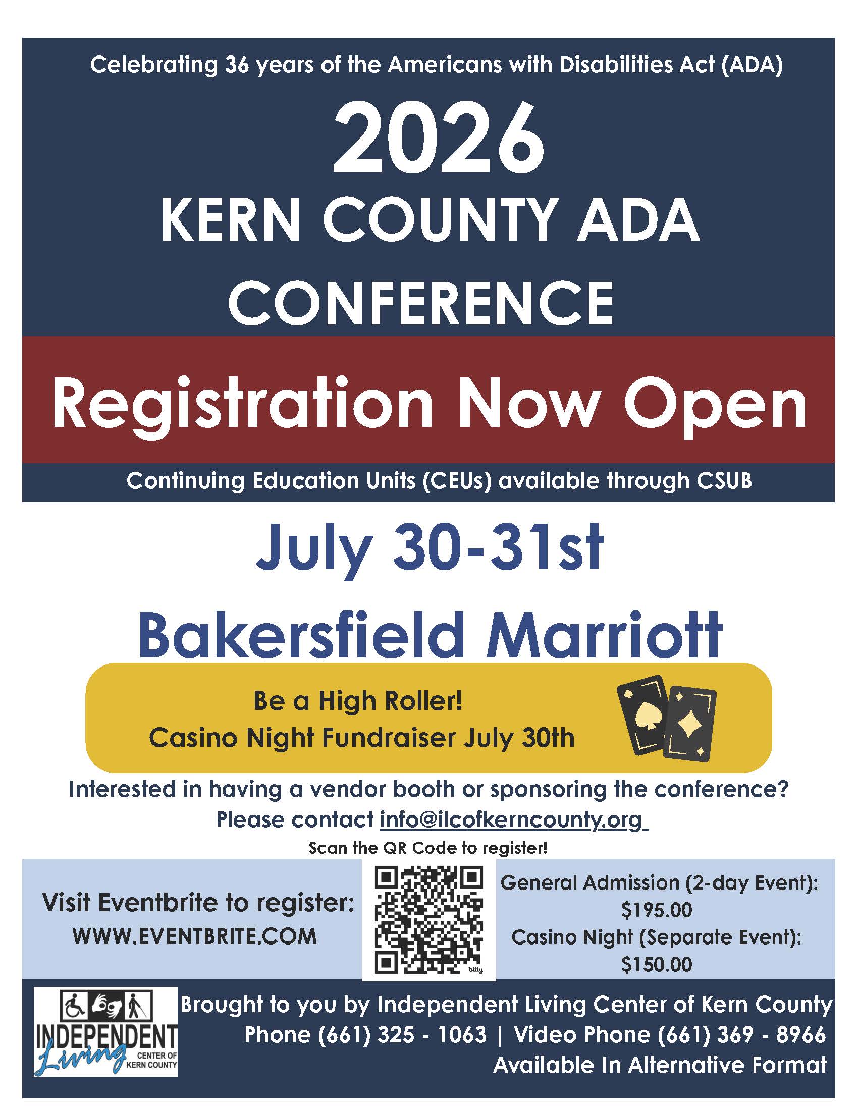 Kern County 2026 ADA Event, July 30-31 2026